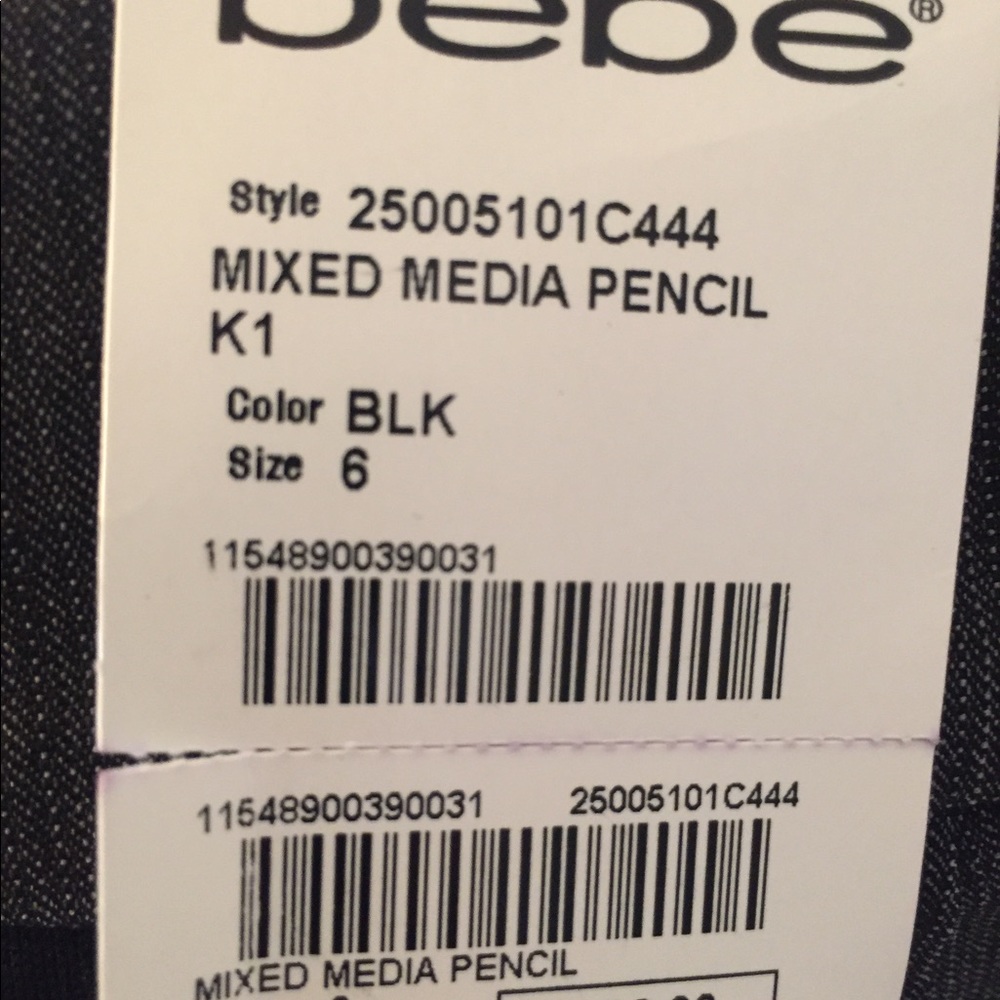 Bebe Mixed Media Pencil Skirt - Picture 7 of 8